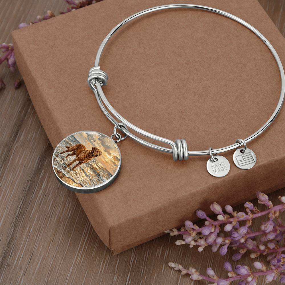 Beach Day - Chesapeake Bay Retriever Round Charm Bracelet
