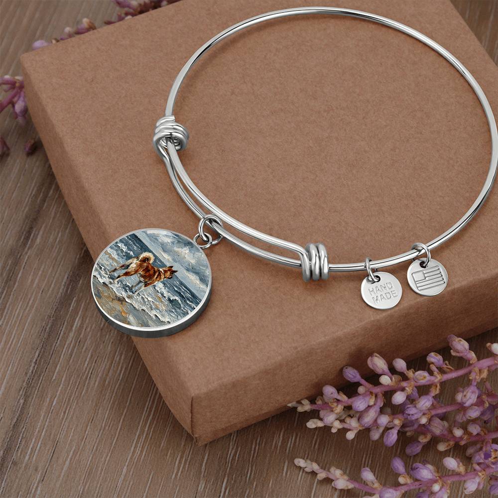 Beach Day - Akita Round Charm Bracelet