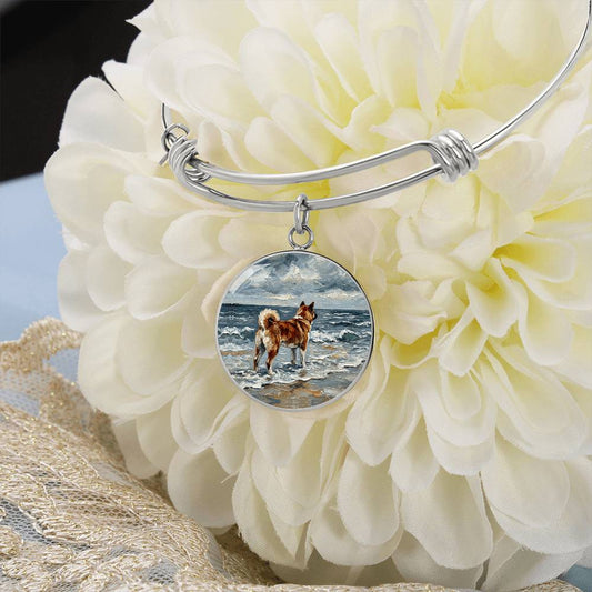 Beach Day - Akita Round Charm Bracelet