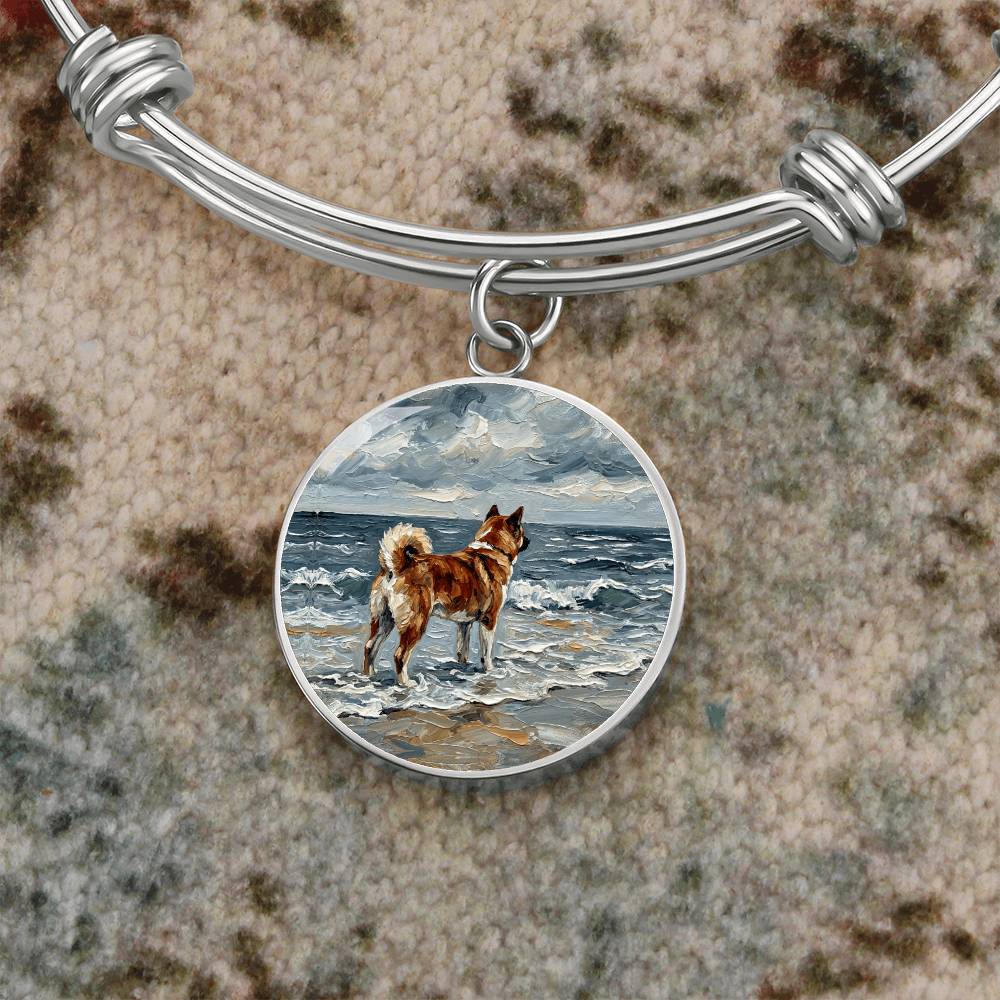 Beach Day - Akita Round Charm Bracelet