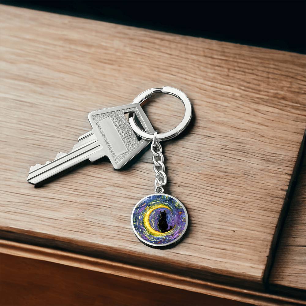 Luna Round Keychain