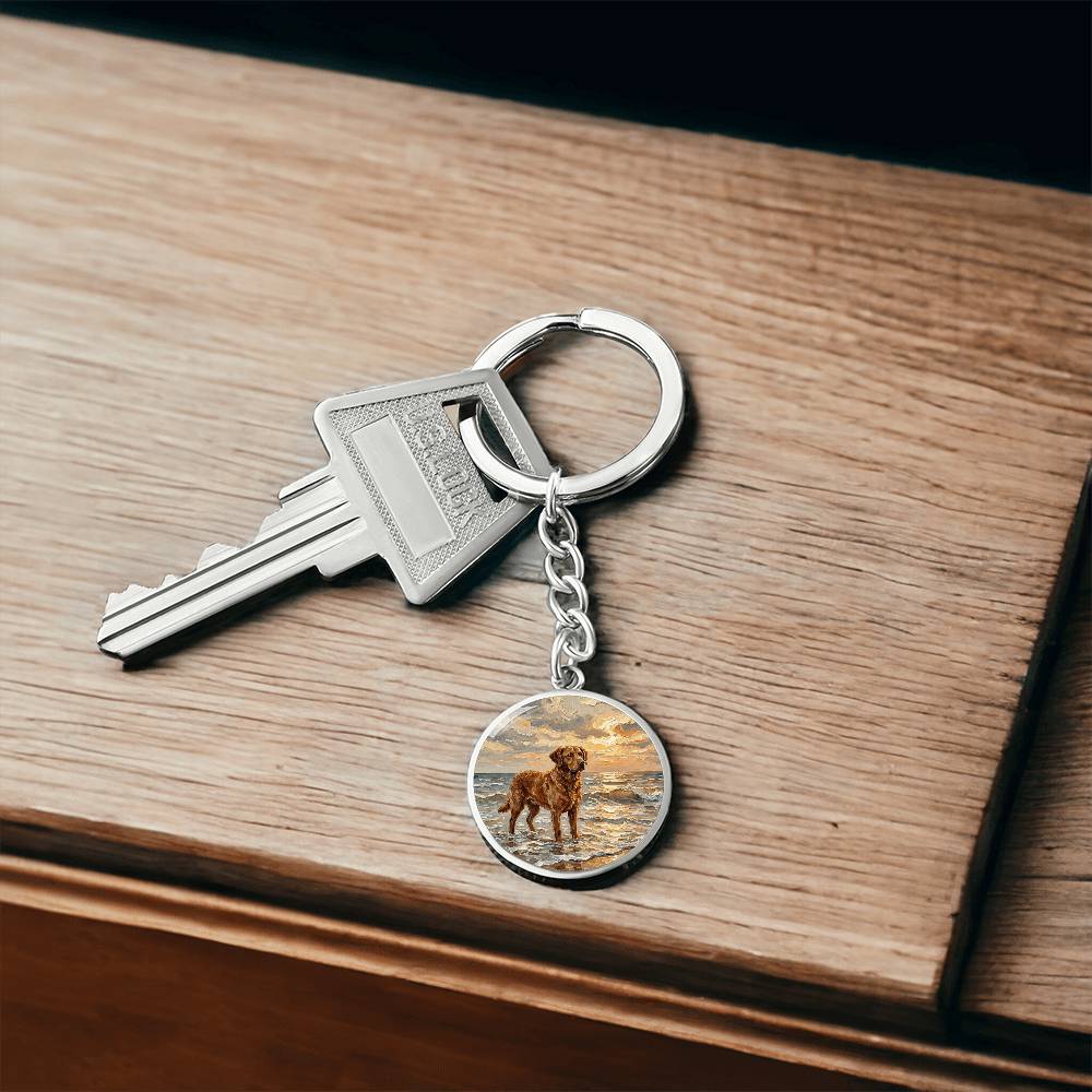 Beach Day - Chesapeake Bay Retriever Round Keychain