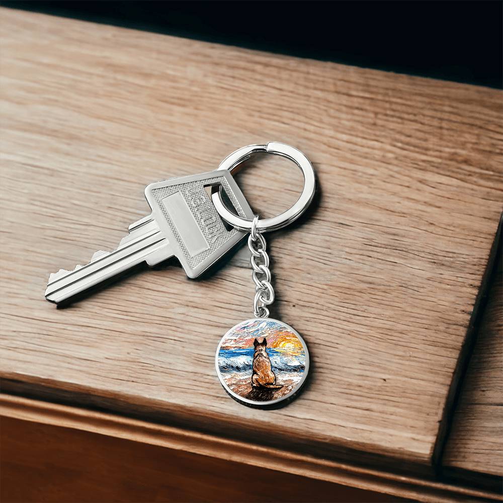 Beach Days - Red Heeler Round Keychain