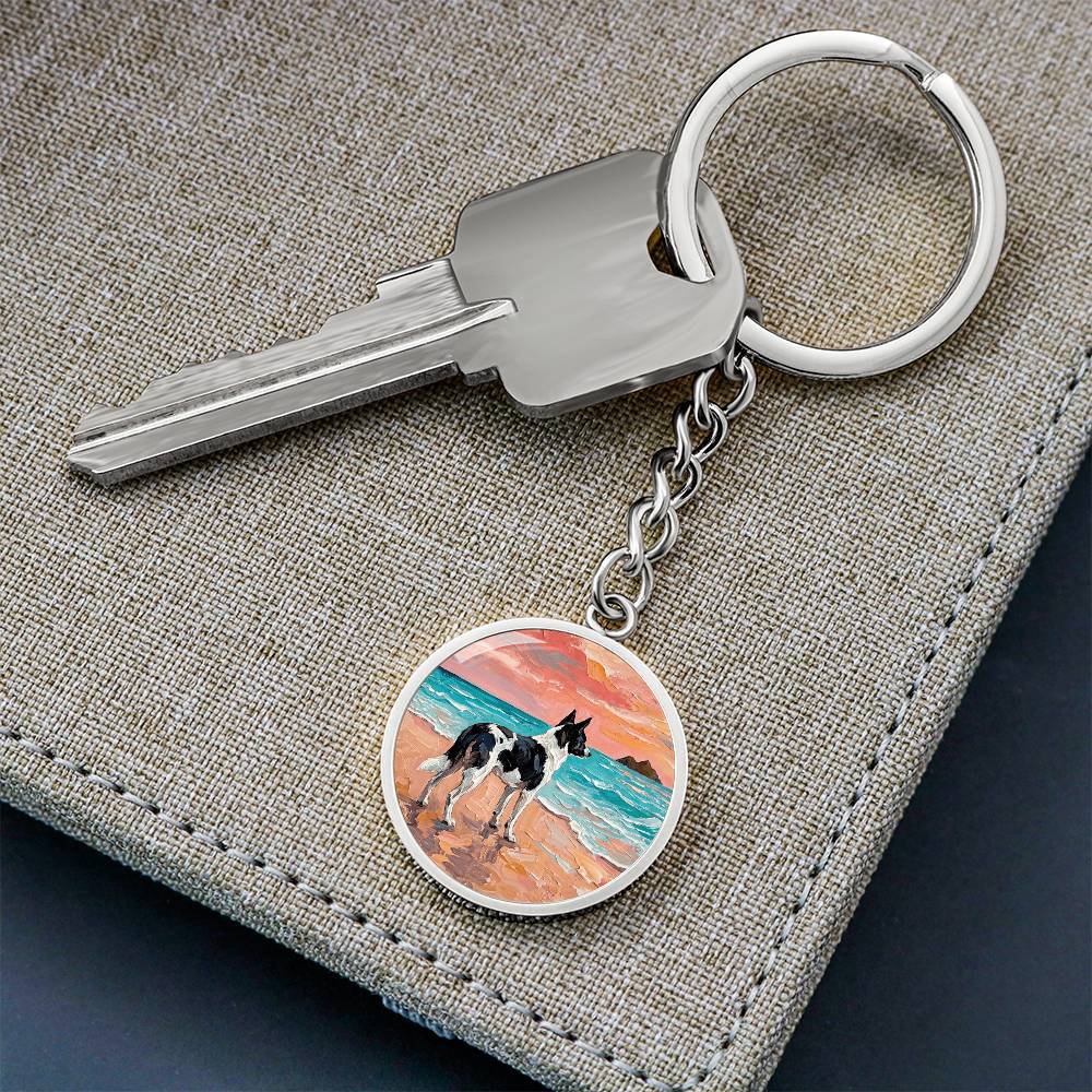 Beach Day - Canaan Dog Round Keychain