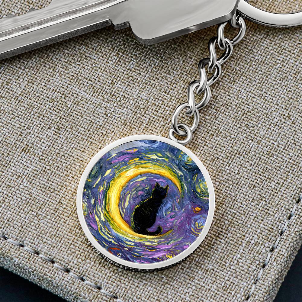Luna Round Keychain