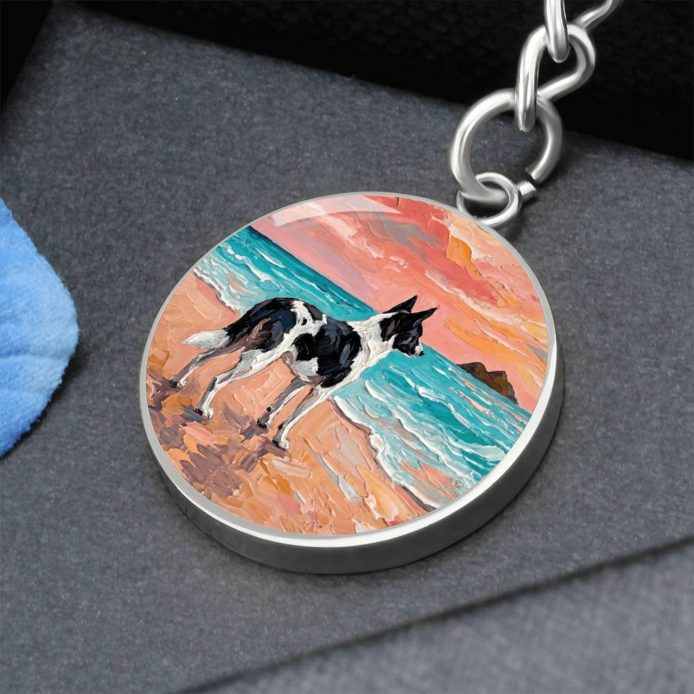 Beach Day - Canaan Dog Round Keychain