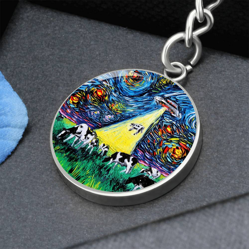 Van Gogh Was Never Abducted Round Keychain