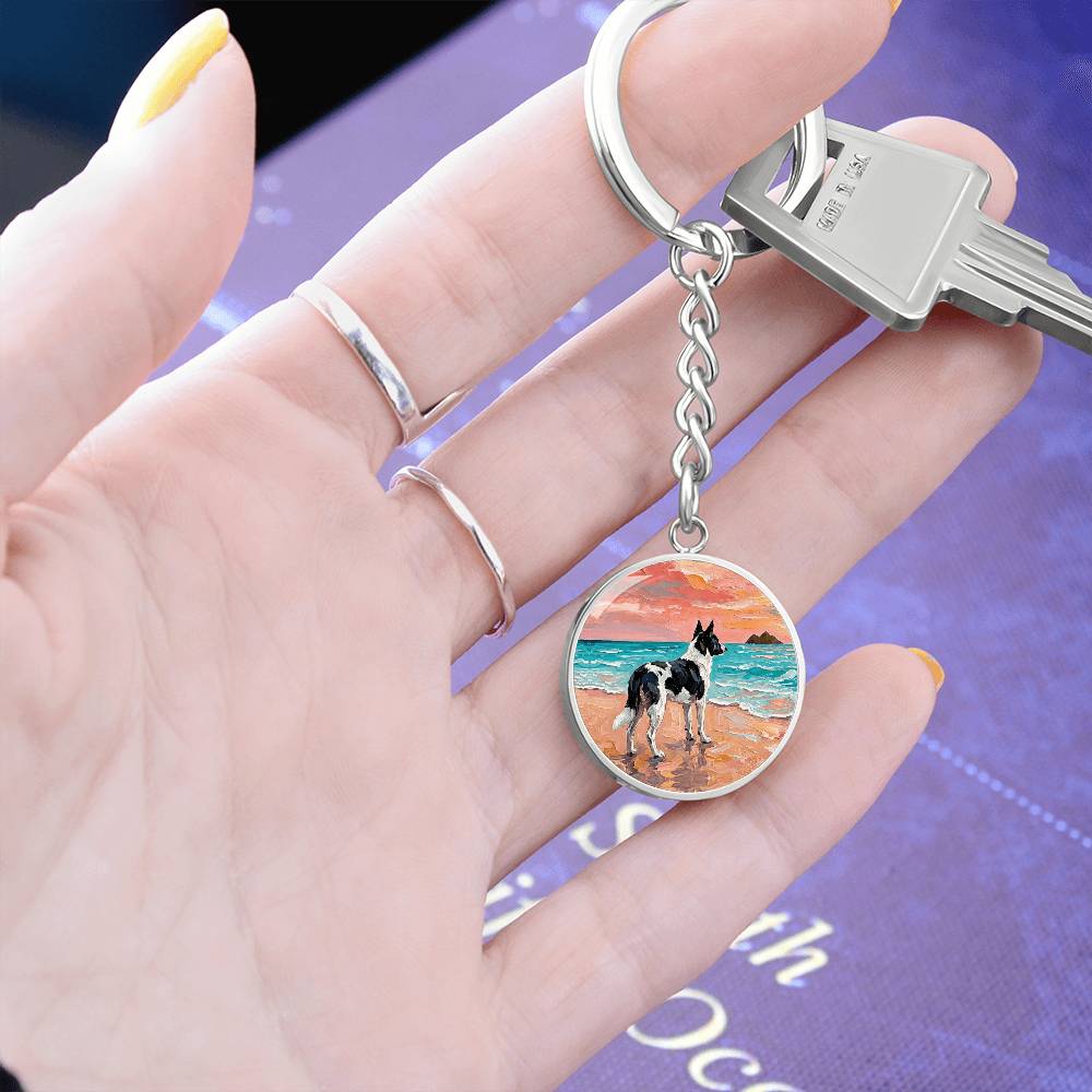 Beach Day - Canaan Dog Round Keychain