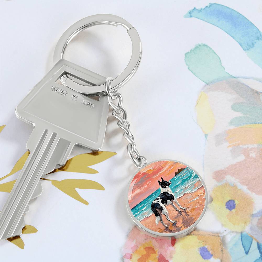Beach Day - Canaan Dog Round Keychain