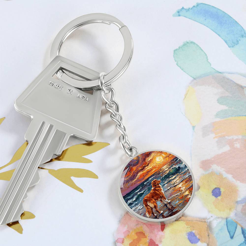 Beach Days - Nova Scotia Duck Tolling Retriever Round Keychain