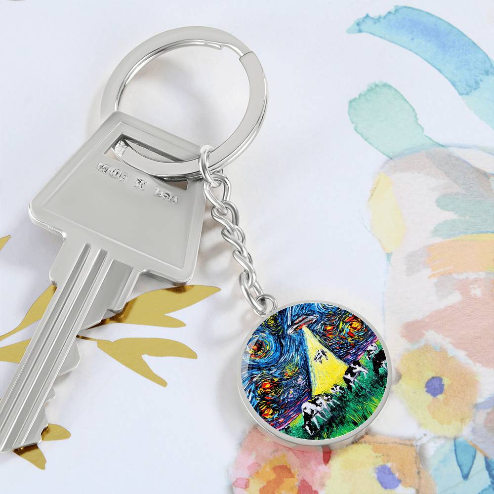 Van Gogh Was Never Abducted Round Keychain