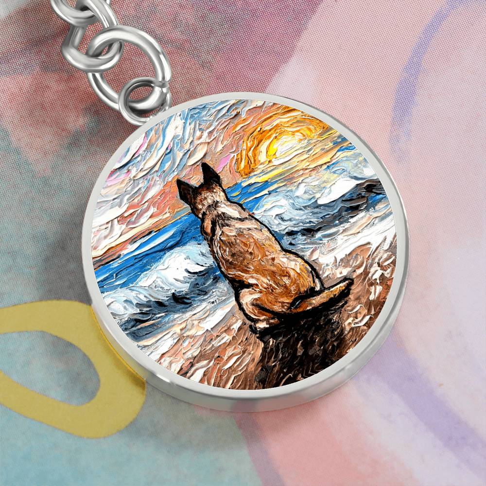 Beach Days - Red Heeler Round Keychain