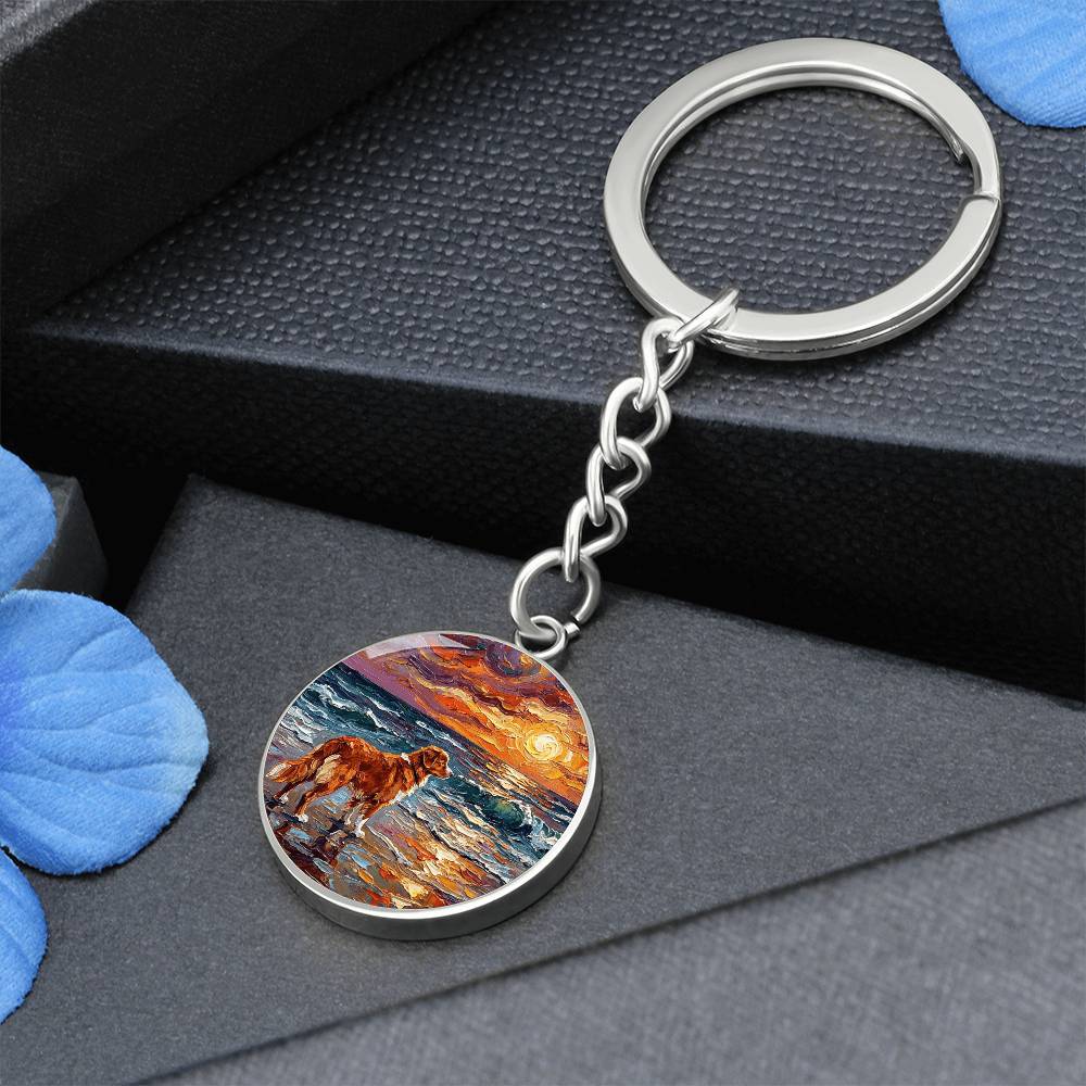 Beach Days - Nova Scotia Duck Tolling Retriever Round Keychain
