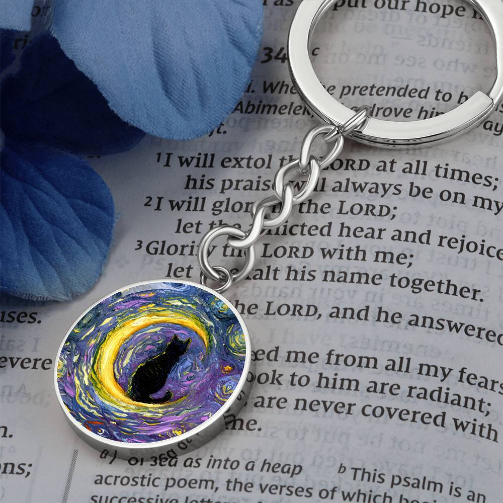 Luna Round Keychain