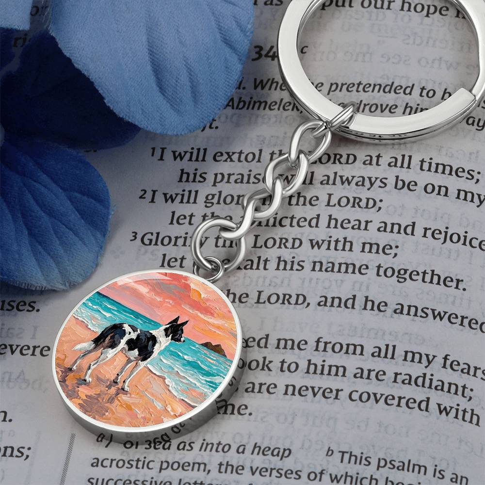 Beach Day - Canaan Dog Round Keychain