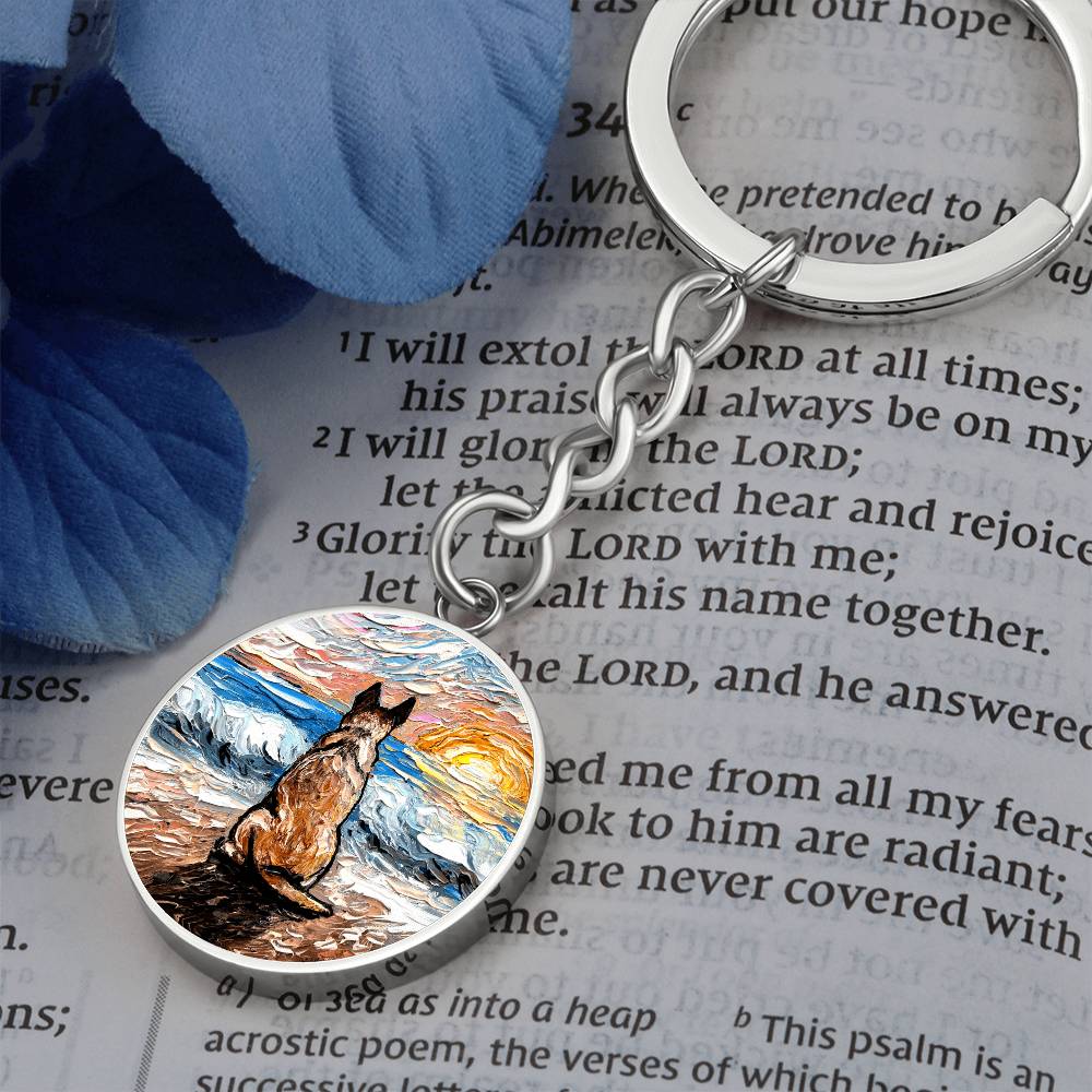 Beach Days - Red Heeler Round Keychain