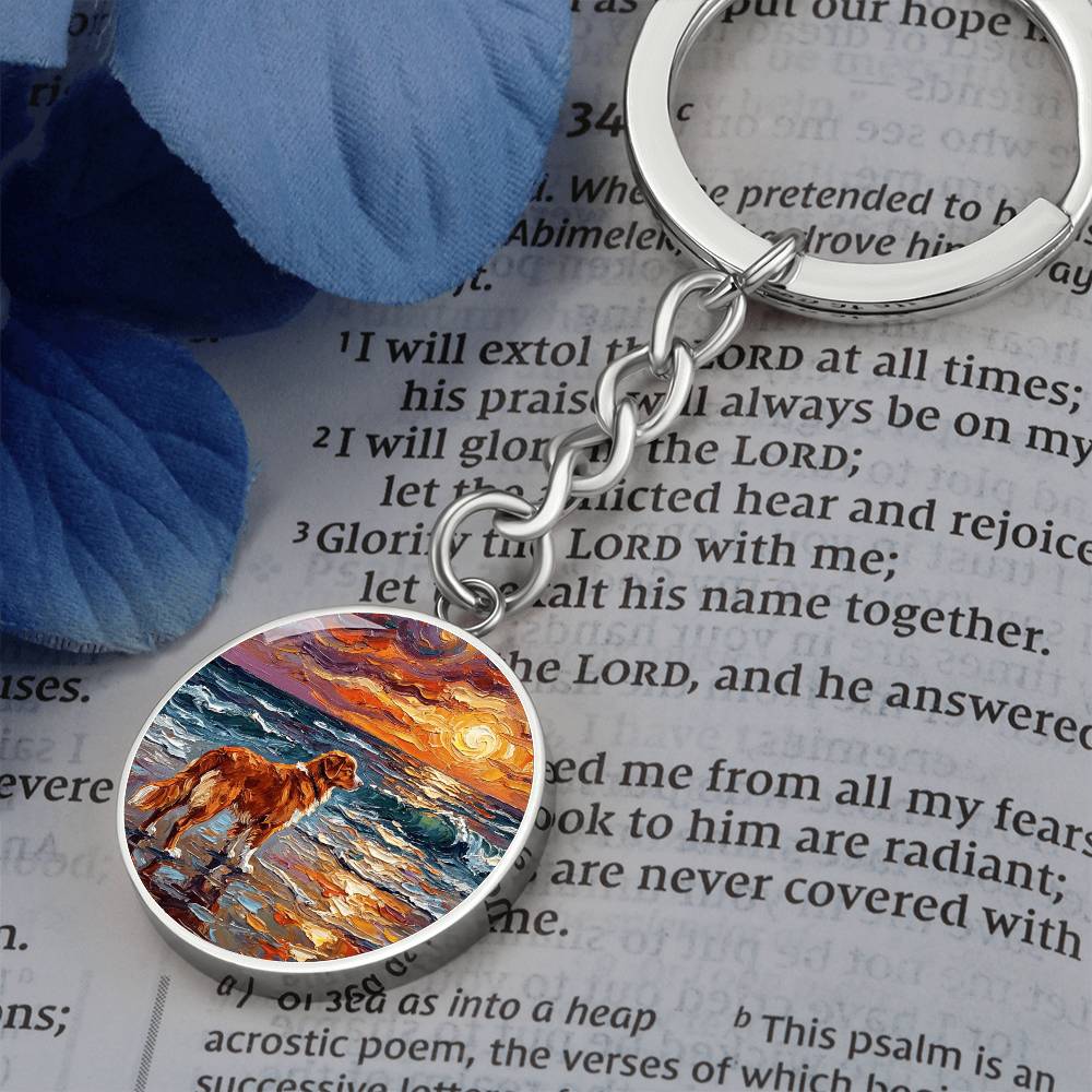 Beach Days - Nova Scotia Duck Tolling Retriever Round Keychain