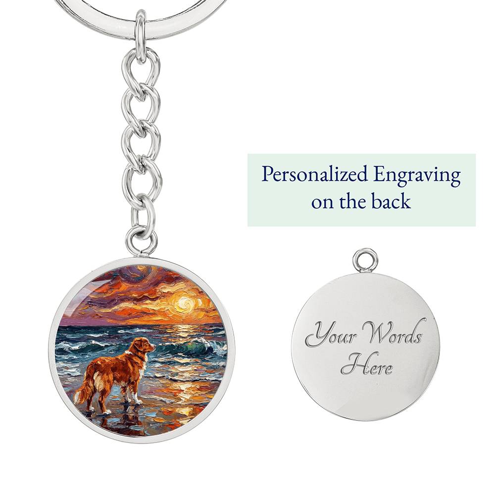 Beach Days - Nova Scotia Duck Tolling Retriever Round Keychain