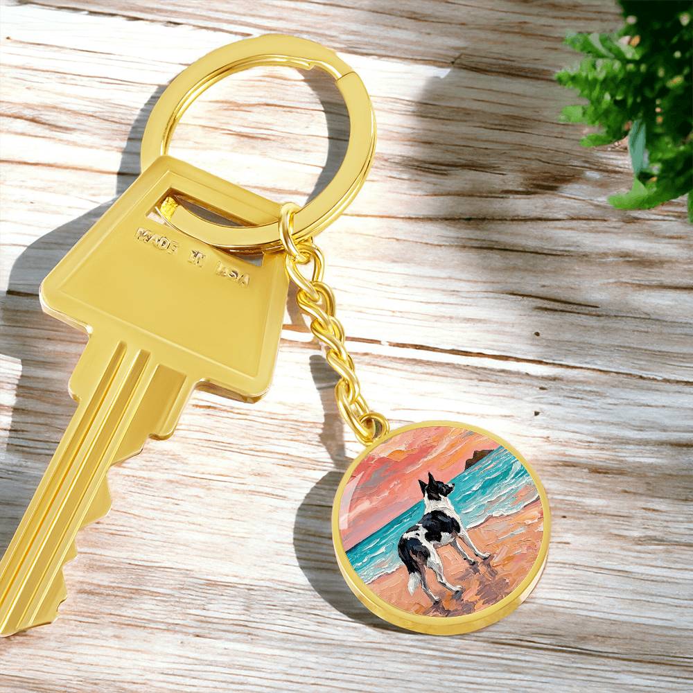 Beach Day - Canaan Dog Round Keychain