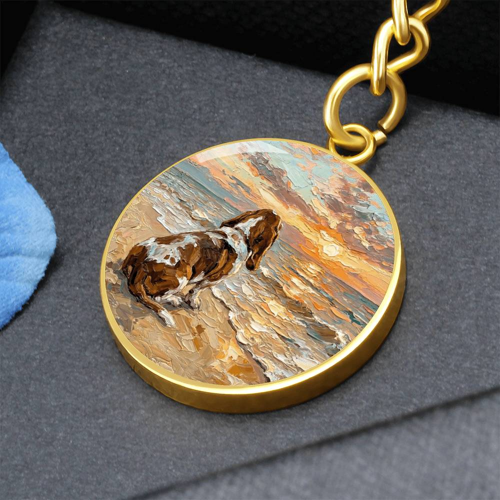 Beach Days - Basset Hound Round Keychain
