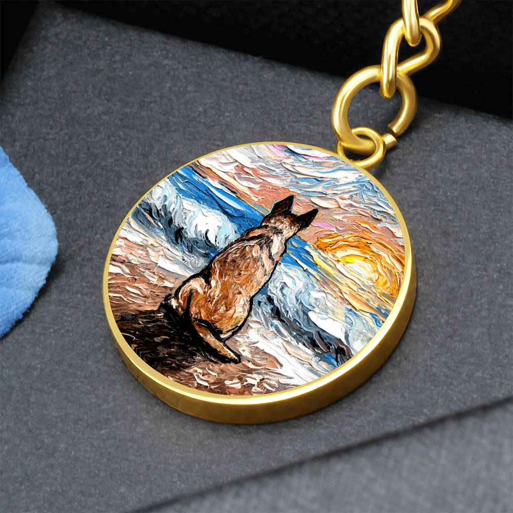 Beach Days - Red Heeler Round Keychain