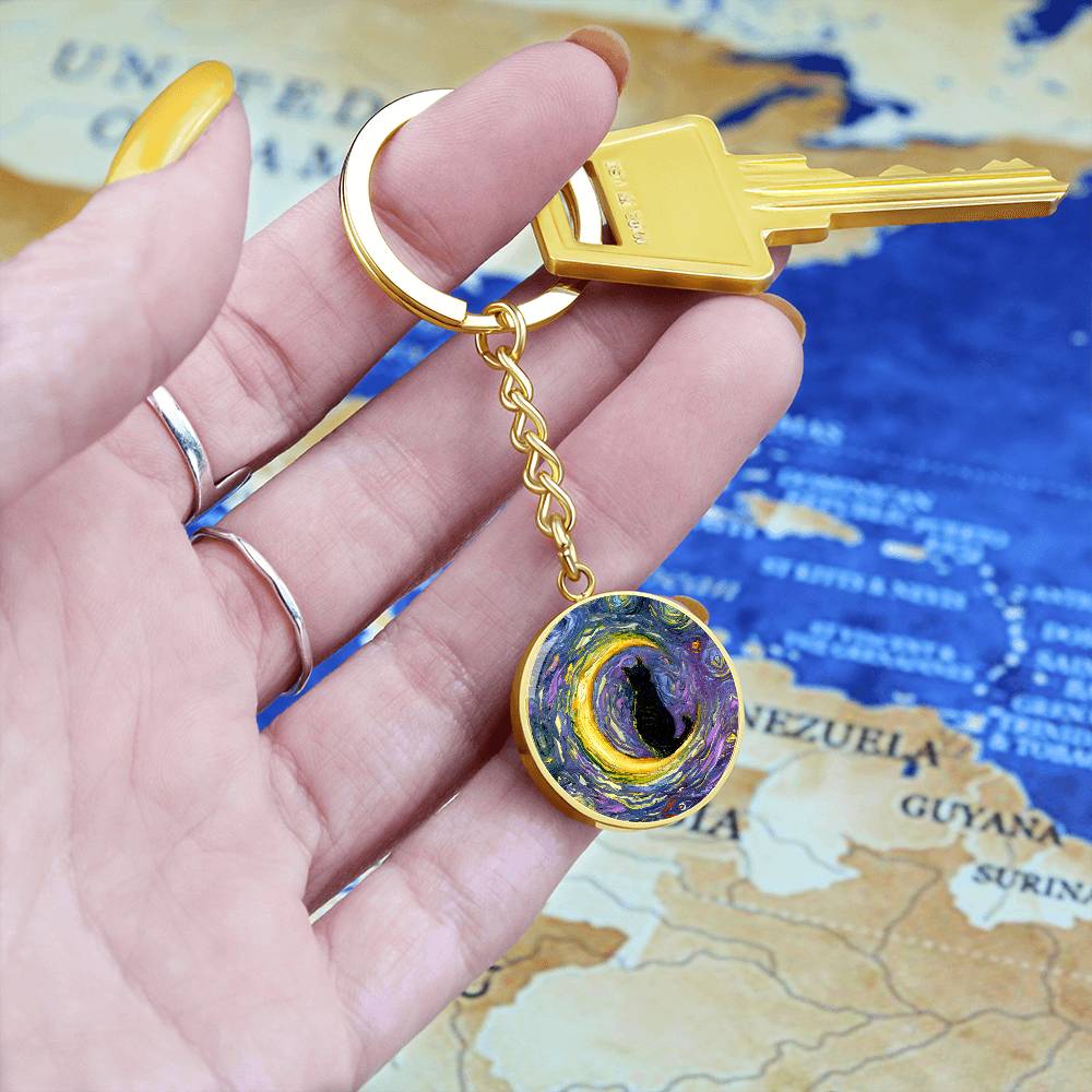 Luna Round Keychain