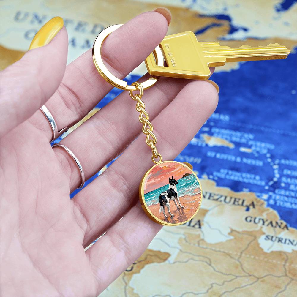 Beach Day - Canaan Dog Round Keychain