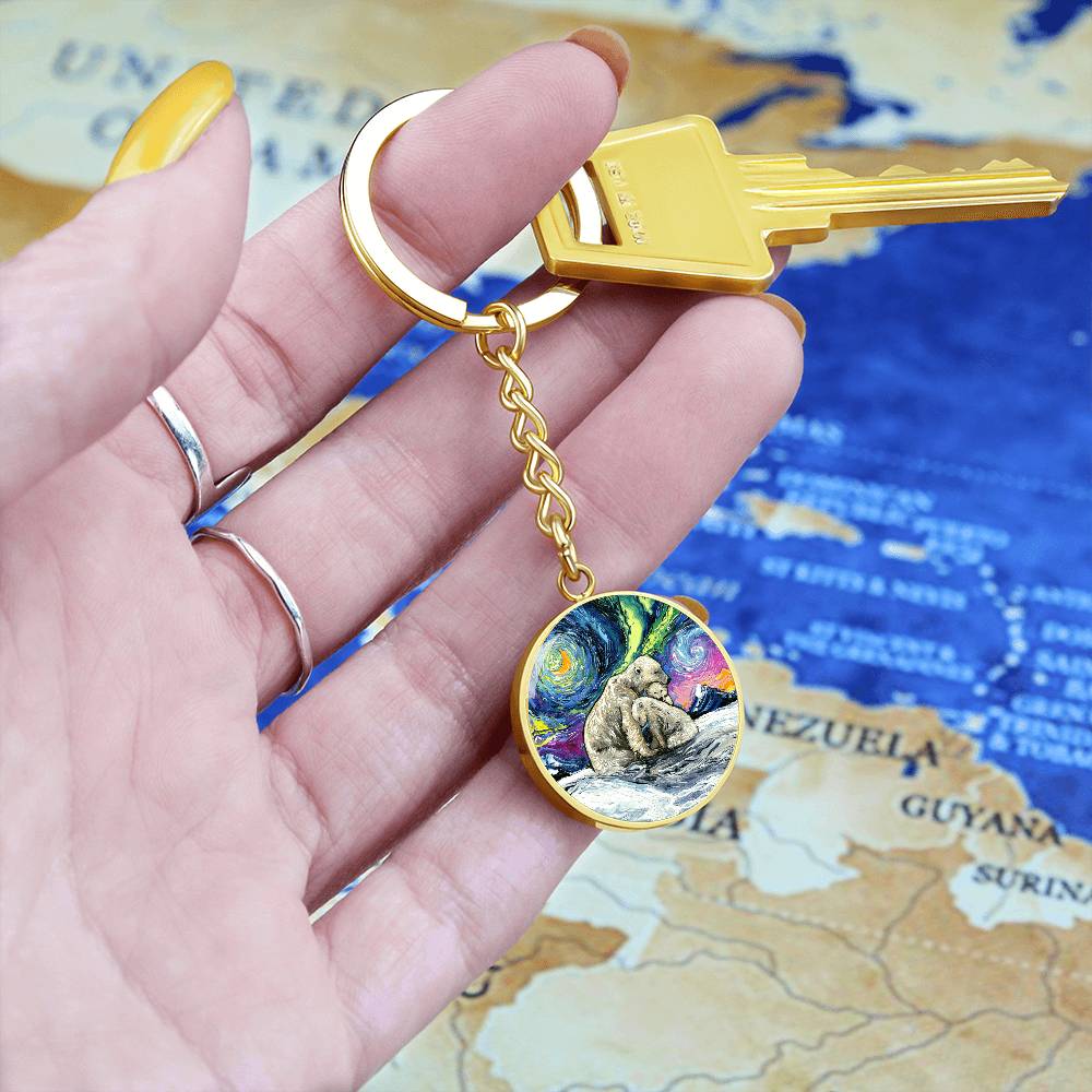 Polar Night Round Keychain