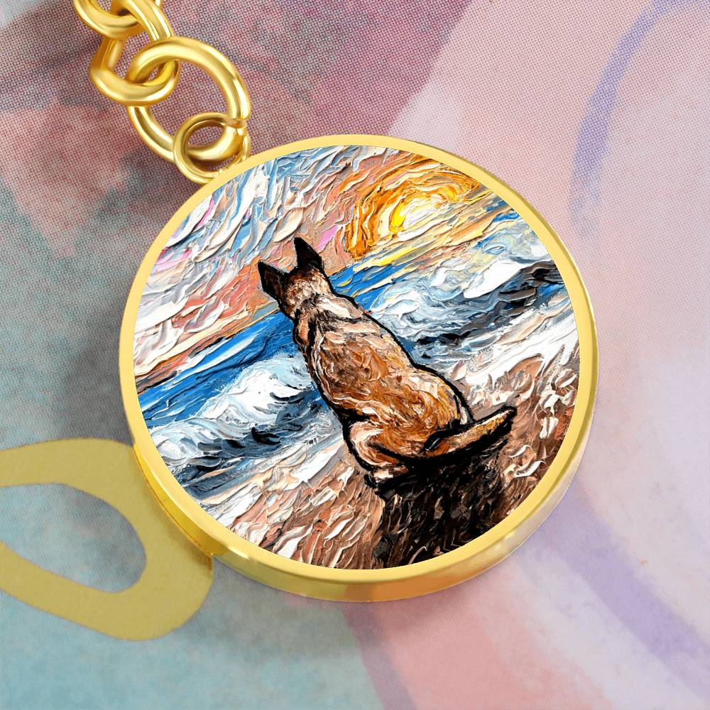Beach Days - Red Heeler Round Keychain