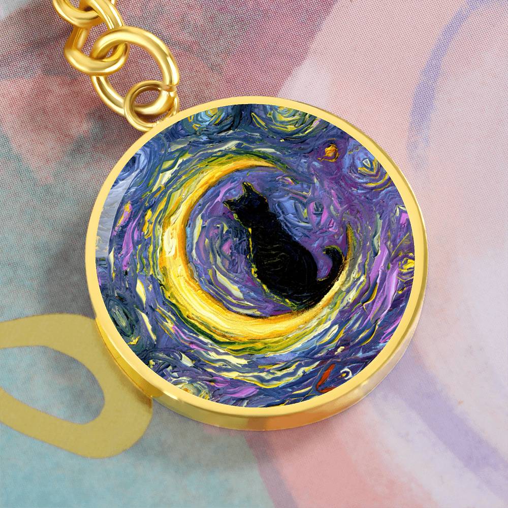 Luna Round Keychain