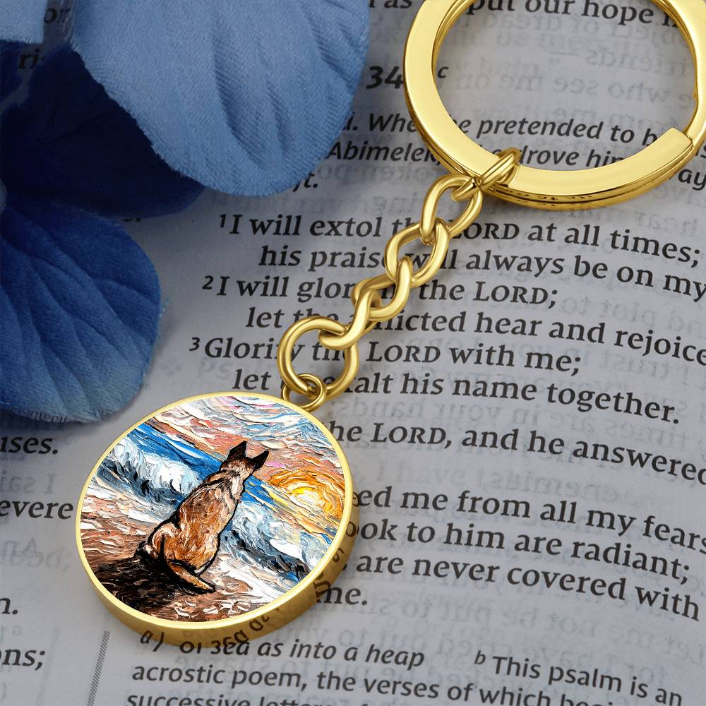 Beach Days - Red Heeler Round Keychain
