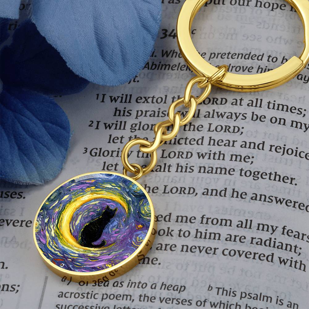 Luna Round Keychain