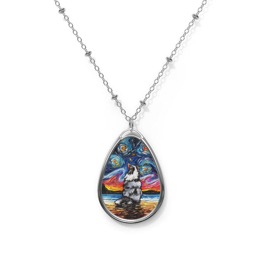 Dog Necklace Merle Shetland Sheepdog Starry Night Dog Pendant Necklace Sheltie Jewelry Dog Charm Necklace Pet Memorial Dog Lover Gift Idea